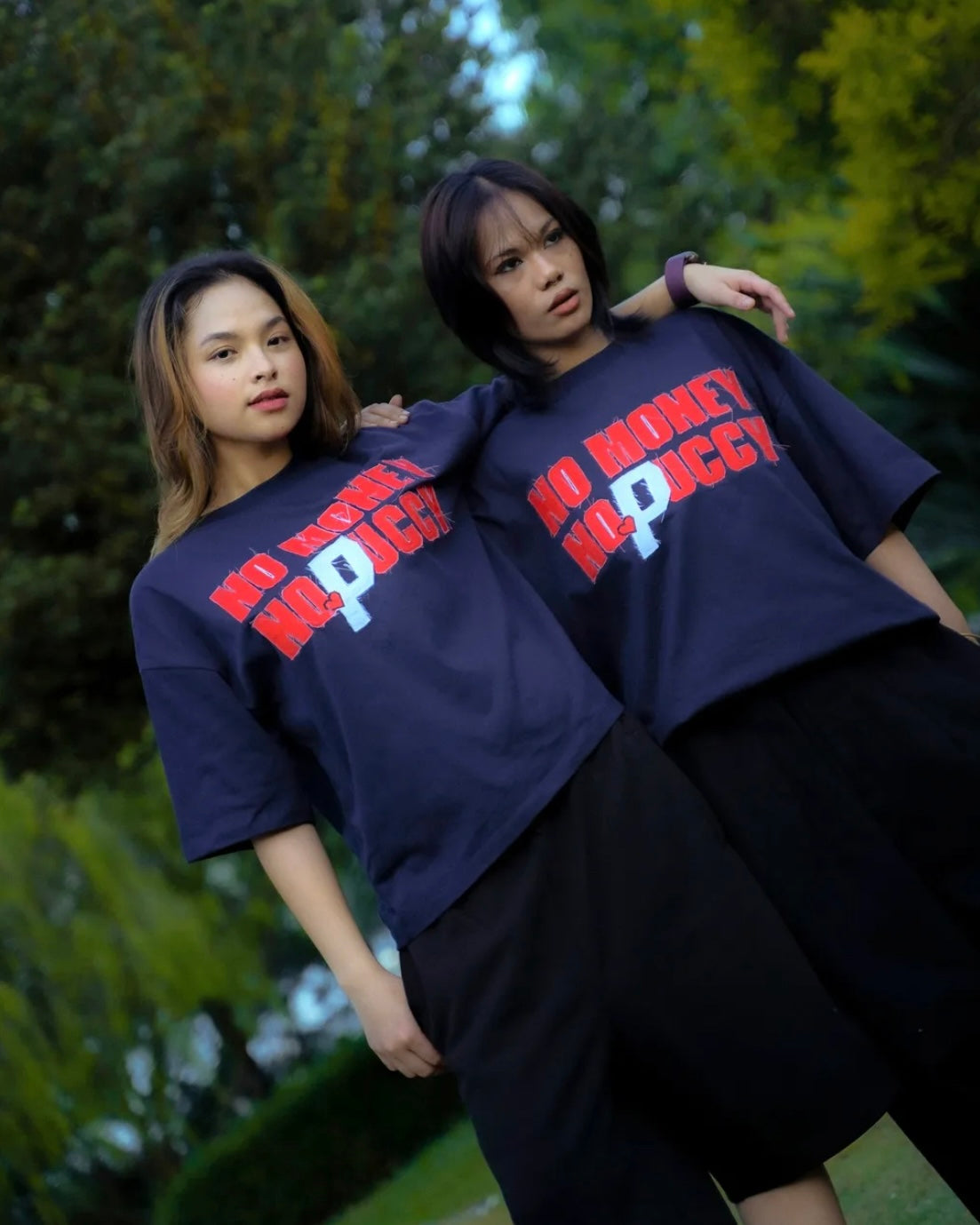 PUCCY NO MONEY NO PUCCY TEE NAVY