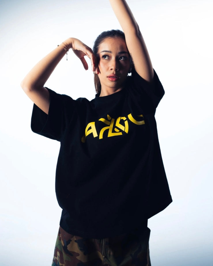 ALL LOVE EDGING TEE BLACK YELLOW