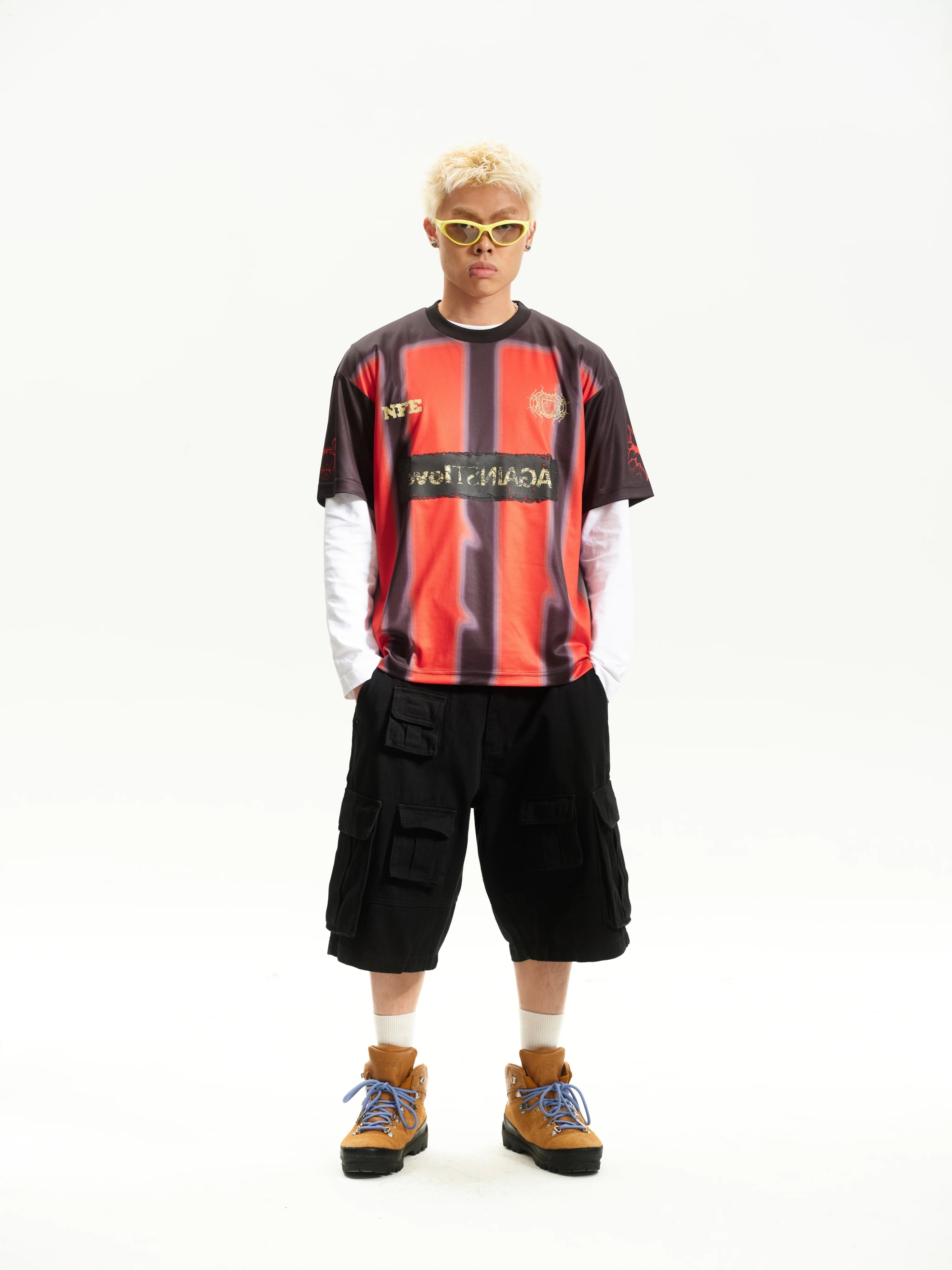 ALL LOVE x AGAINST LAB THORN JERSEY RED BLACK