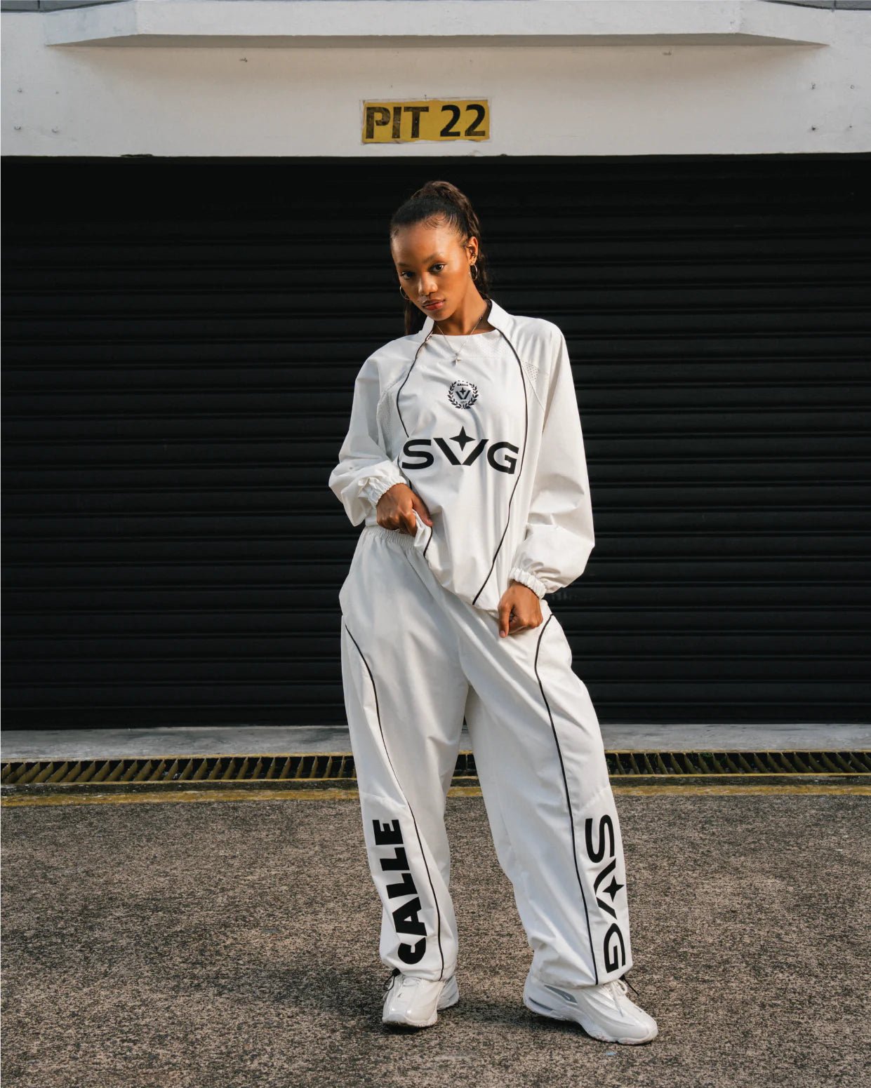SVG x CALLE TRACKPANTS JERSEY WHITE