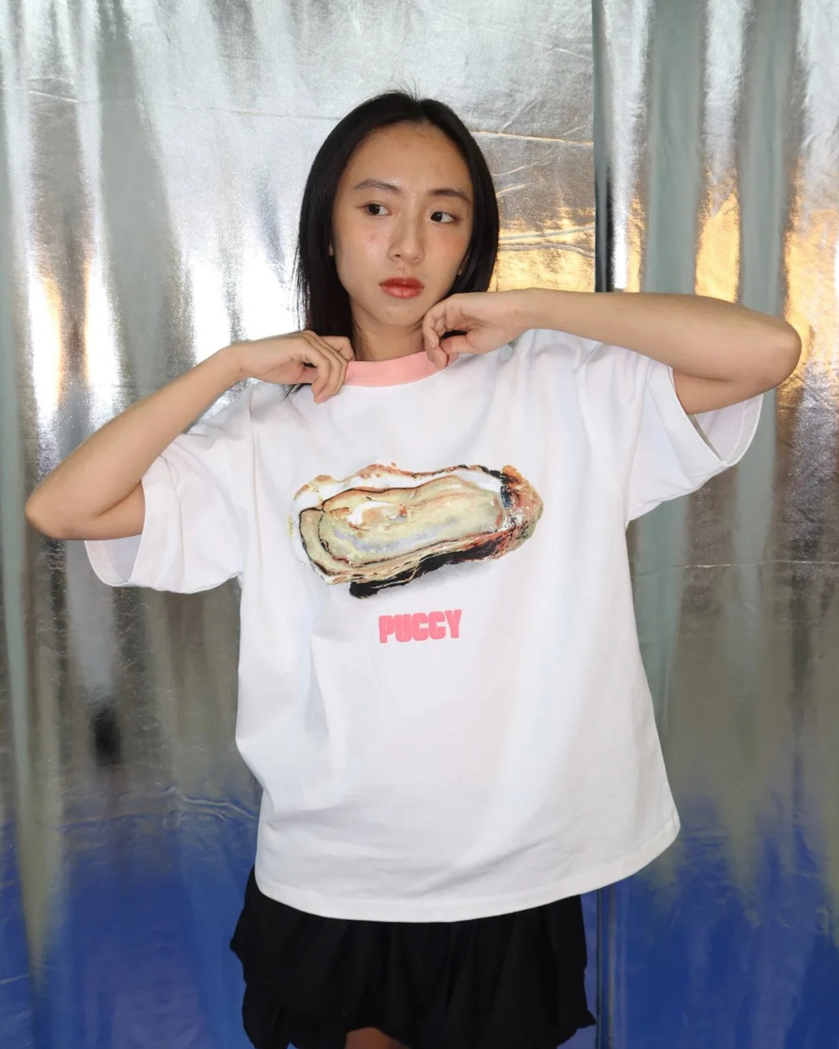 PUCCY OYSTER TEE WHITE