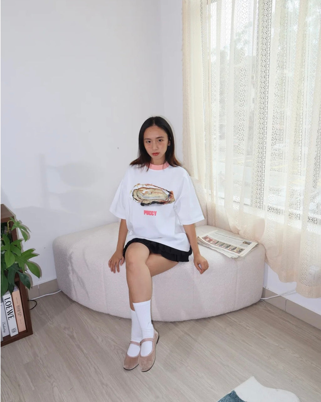 PUCCY OYSTER TEE WHITE