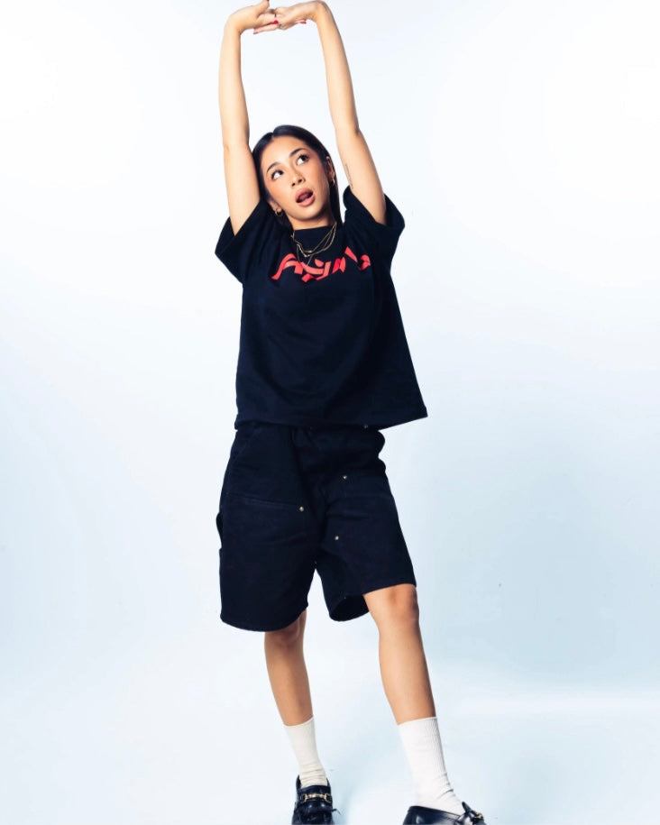 ALL LOVE EDGING TEE BLACK RED