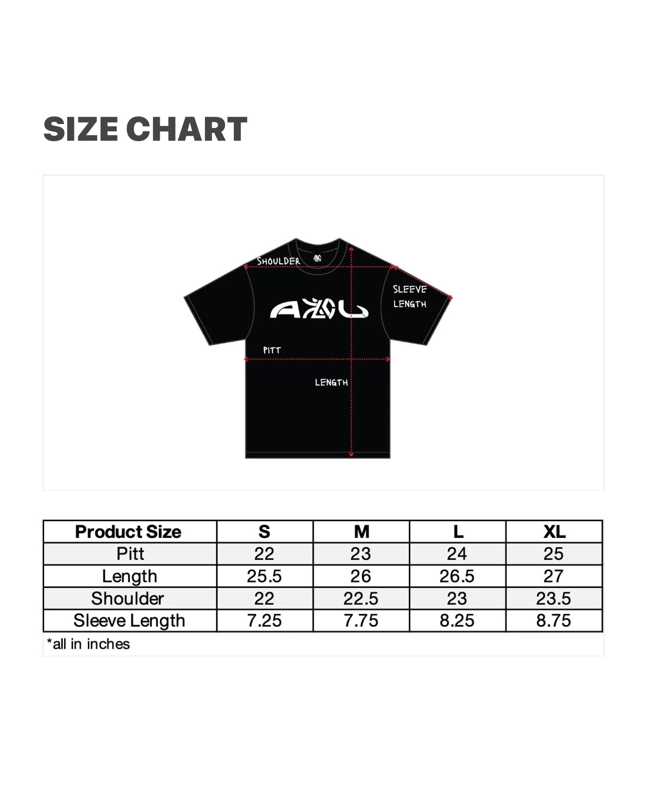 ALL LOVE EDGING TEE BLACK RED